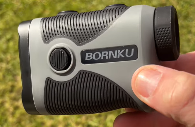 bornku golf rangefinder up close golf review tested on course. 