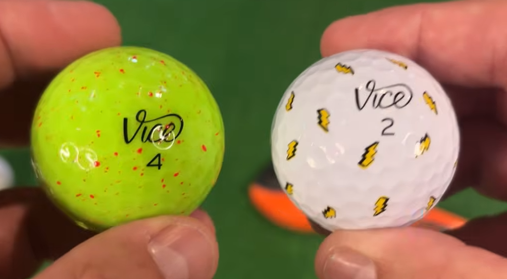 The worst coloured golf balls can be surprisingly difficult to track and find, with black, red, gold and glittery designs among the hardest to see on the course. Vice bright golf ball designs. 