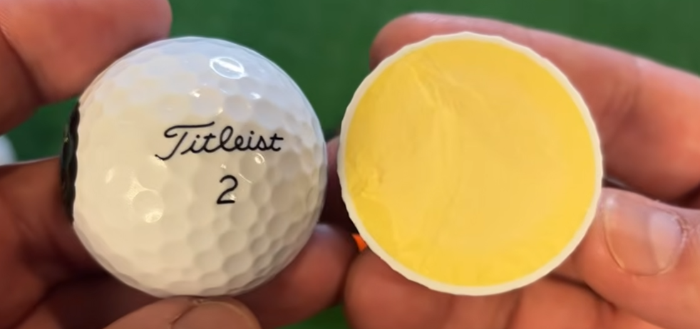 Cut open Titleist Tour Soft golf balls